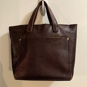 Portland Leather Medium Crossbody Tote in Nutmeg Brown